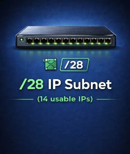 /28 IP subnet (14 usable IPs)