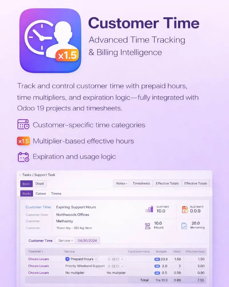 [DLB000032] Customer Time Management for Odoo