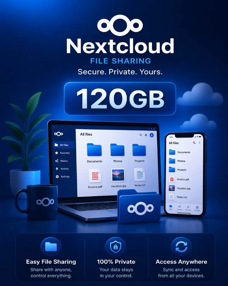 Next Cloud File Sharing 120GB