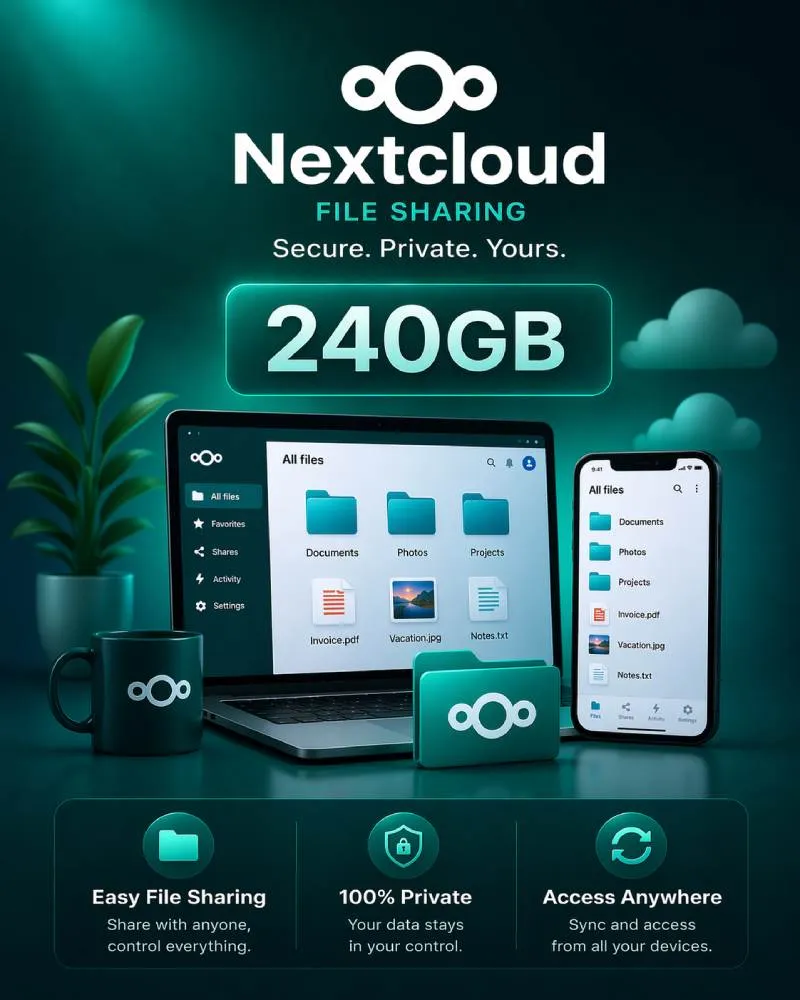 Next Cloud File Sharing 240GB
